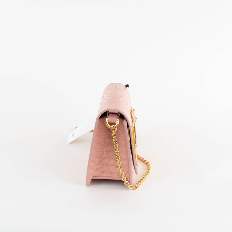 Sophie Hulme Pale Pink Snake Micro Cocktail Stirrer Bag