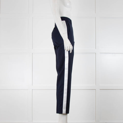 Racil Navy Pinstripe Trousers