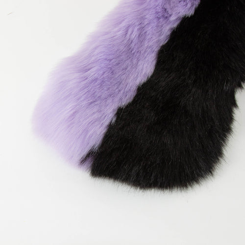 Charlotte Simone Lilac And Black Fur Neck Scarf