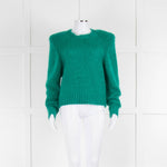 Isabel Marant Green Mohair Jumper With Shoulder Pads