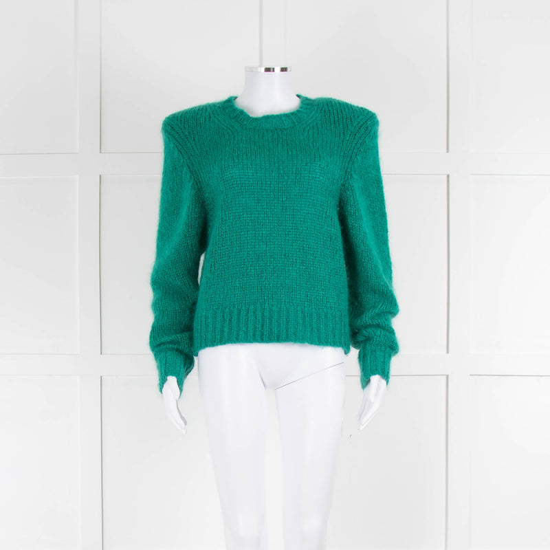 Isabel Marant Green Mohair Jumper With Shoulder Pads