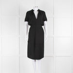 Victoria Beckham Black Elasticated Trim Short Sleeve Dress