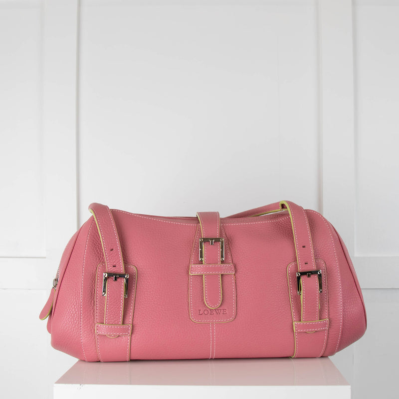 Loewe Pink Grained Leather Shoulder Bag