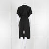 Victoria Beckham Black Elasticated Trim Short Sleeve Dress