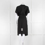 Victoria Beckham Black Elasticated Trim Short Sleeve Dress