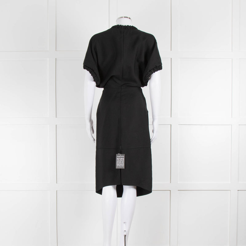 Victoria Beckham Black Elasticated Trim Short Sleeve Dress