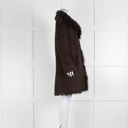 Joseph Brown Sheepskin Long Coat