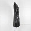 Nanushka Black Faux Croc Leather Hooded Coat