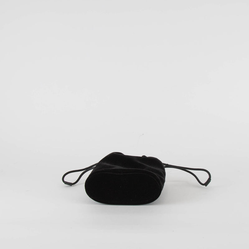 Anya Hindmarch Black Velvet Drawstring Evening Bag