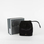 Anya Hindmarch Black Velvet Drawstring Evening Bag