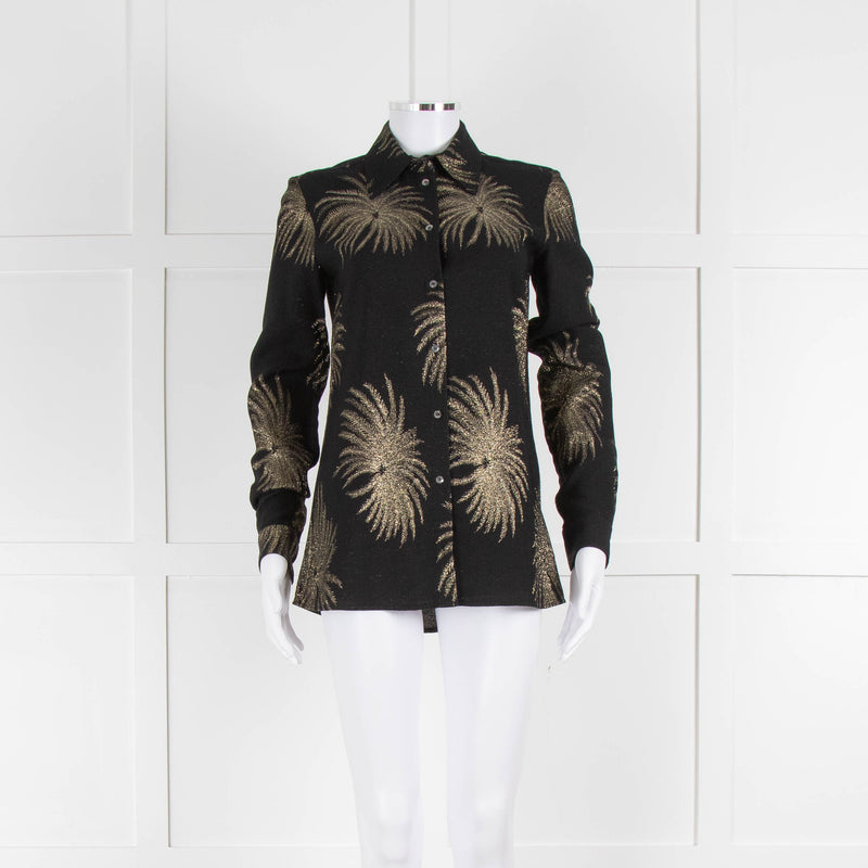 Victoria Victoria Beckham Black Gold Palm Tree Shirt