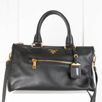 Prada Black Grainy Leather Tote Bag