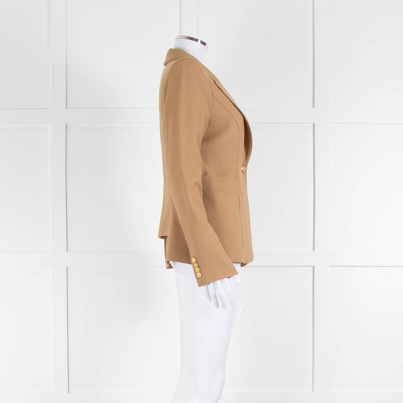 Smythe Camel Tailored Jacket with Gold Buttons