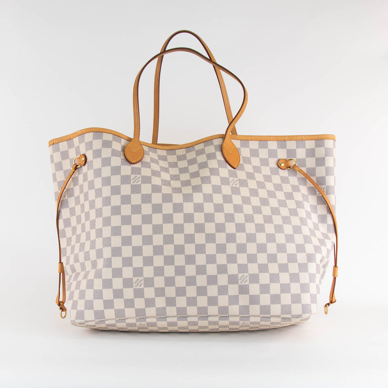 Louis Vuitton Cream Damier Azur Neverfull GM Tote Bag