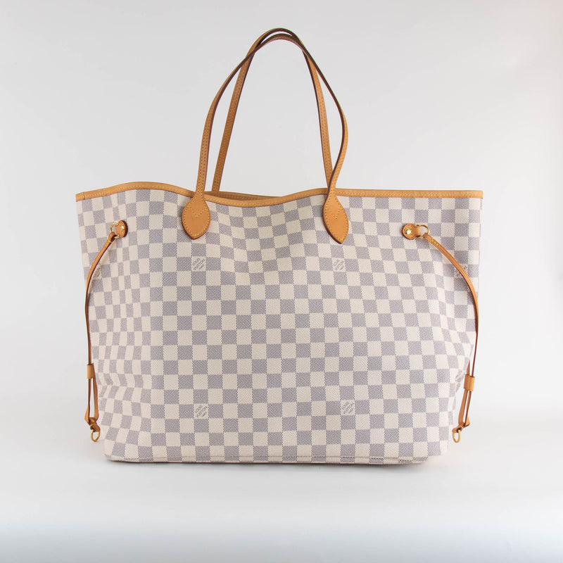 Louis Vuitton Cream Damier Azur Neverfull GM Tote Bag