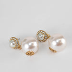 Tory Burch Pearl Drop Earrings With Diamante Stud