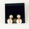 Tory Burch Pearl Drop Earrings With Diamante Stud