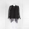 Diane Von Furstenberg Black Silk Tie Neck Blouse