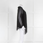 Diane Von Furstenberg Black Silk Tie Neck Blouse