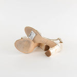Freya Rose Cream Ankle Strap Sandal With pearlised Heel