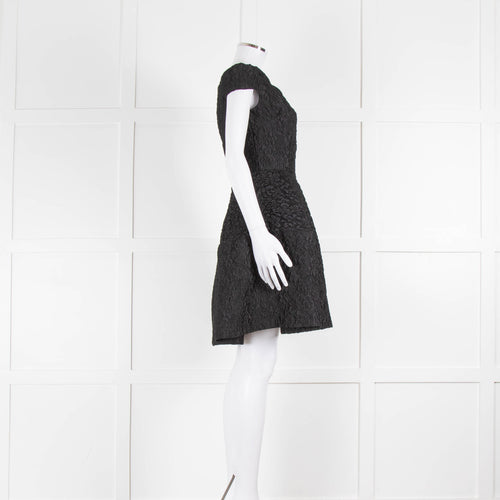 Simone Rocha Black Floral Cloque Short Dress