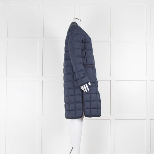 Moncler Navy Faisan Long Down Coat