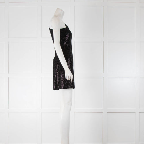 Halston Heritage Velvet Snake Sequined Mini Dress