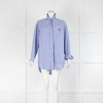 Sandro Blue Frill Neck Shirt