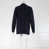 Amina Rubinacci Navy Cardigan with Silver Sequins