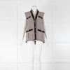 Maje Cream Black Trim Tweedy Sleeveless Jacket