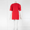 VVB Victoria Beckham Red Frill Trim Short Sleeve Top