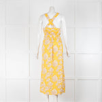 Me + Em Yellow Foral Smock Waist Sun Dress