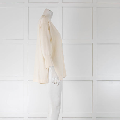 Studio Nicholson Cream Merino Silk Mix Cardigan