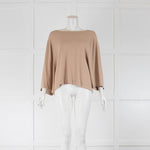 Weekend Max Mara Beige Cropped Wide Sleeve Top