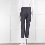 Max & Co Blue Denim Look Wool Slim Leg Trousers