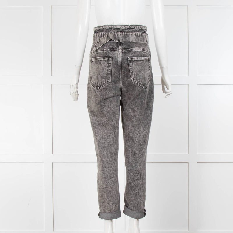 Iro Grey Demin Cuffed High Waist Jeans