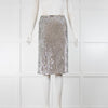 J Crew Silver Sequins Midi Skirt