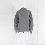 Victoria Beckham Grey Ribbed Turtleneck Jumper