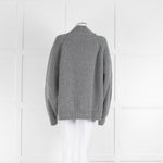 Victoria Beckham Grey Ribbed Turtleneck Jumper