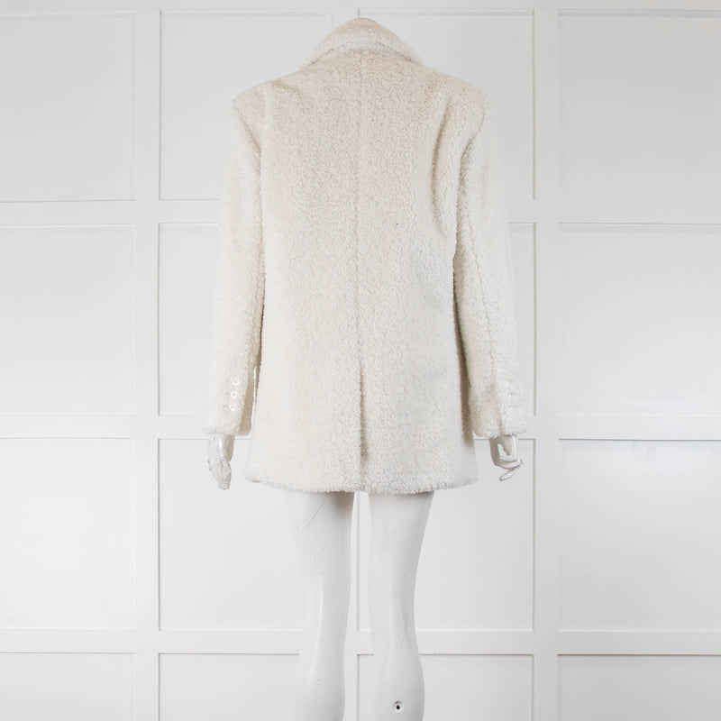 Alice + Olivia White Faux Teddy Coat