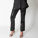 Agnes B Black Sequin Straight Leg Trousers