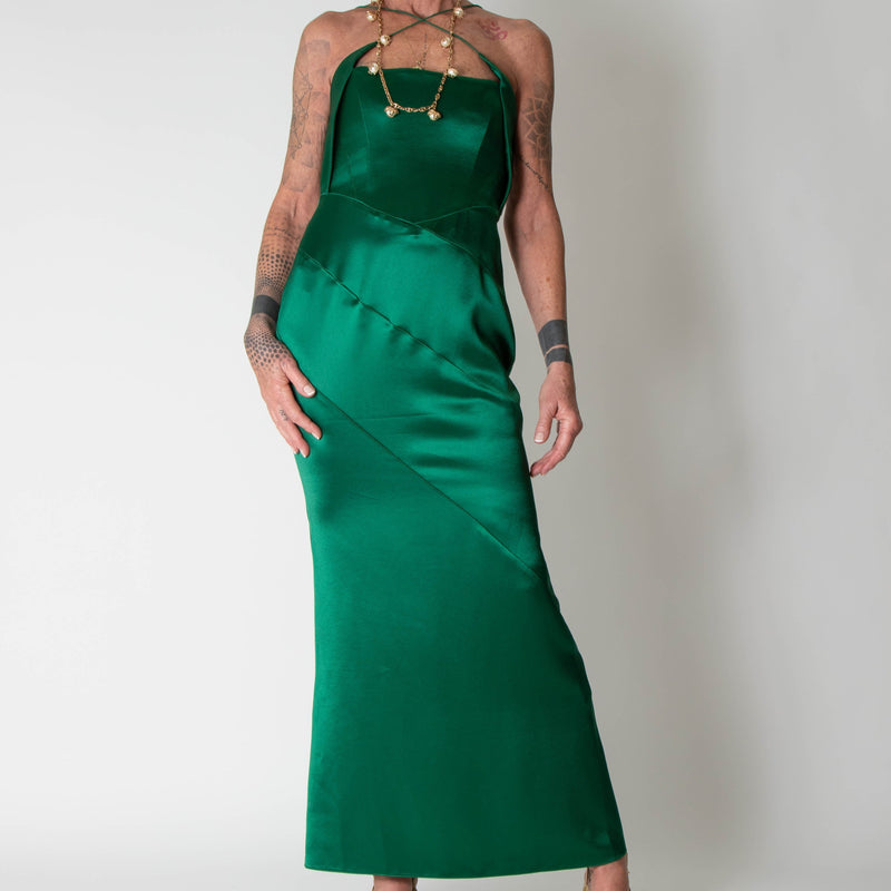 16Arlington Forest Green Esteli Corset Midi Dress