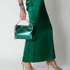 Jimmy Choo Green Metallic Python Effect Calf Leather Bag