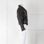 All Saints Black Side Zip Leather Jacket