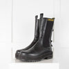 Fendi Black Logo Jacquard-Trimmed Leather Chelsea Boots