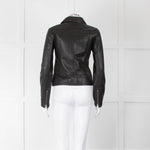 All Saints Black Side Zip Leather Jacket