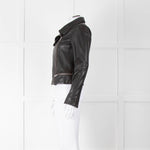 All Saints Black Side Zip Leather Jacket