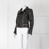 All Saints Black Side Zip Leather Jacket