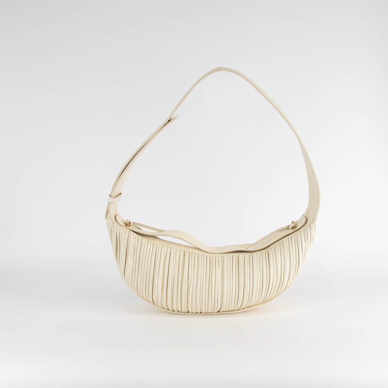 NEOUS Orion Cream Pleated Leather Bag