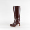 Reformation Burgundy Gaelle Round Toe Knee Boots